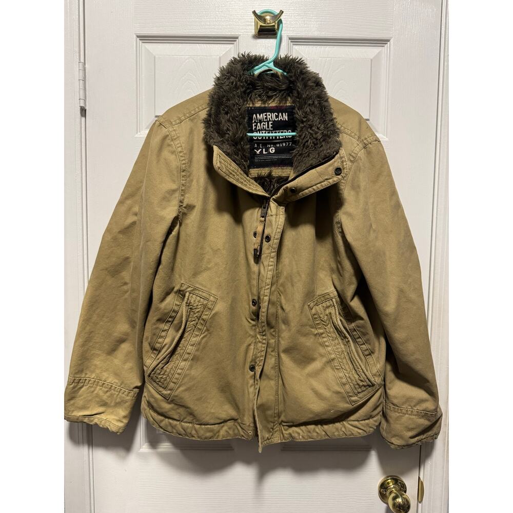 American Eagle Outfitters Jacket Men’s Size Large Faux Fur Lined